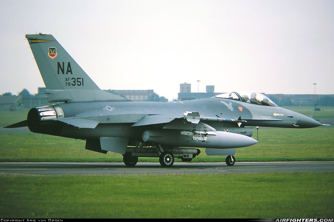 USA - Air Force General Dynamics F-16A Fighting Falcon 79-0351 at Waddington (WTN / EGXW), UK
