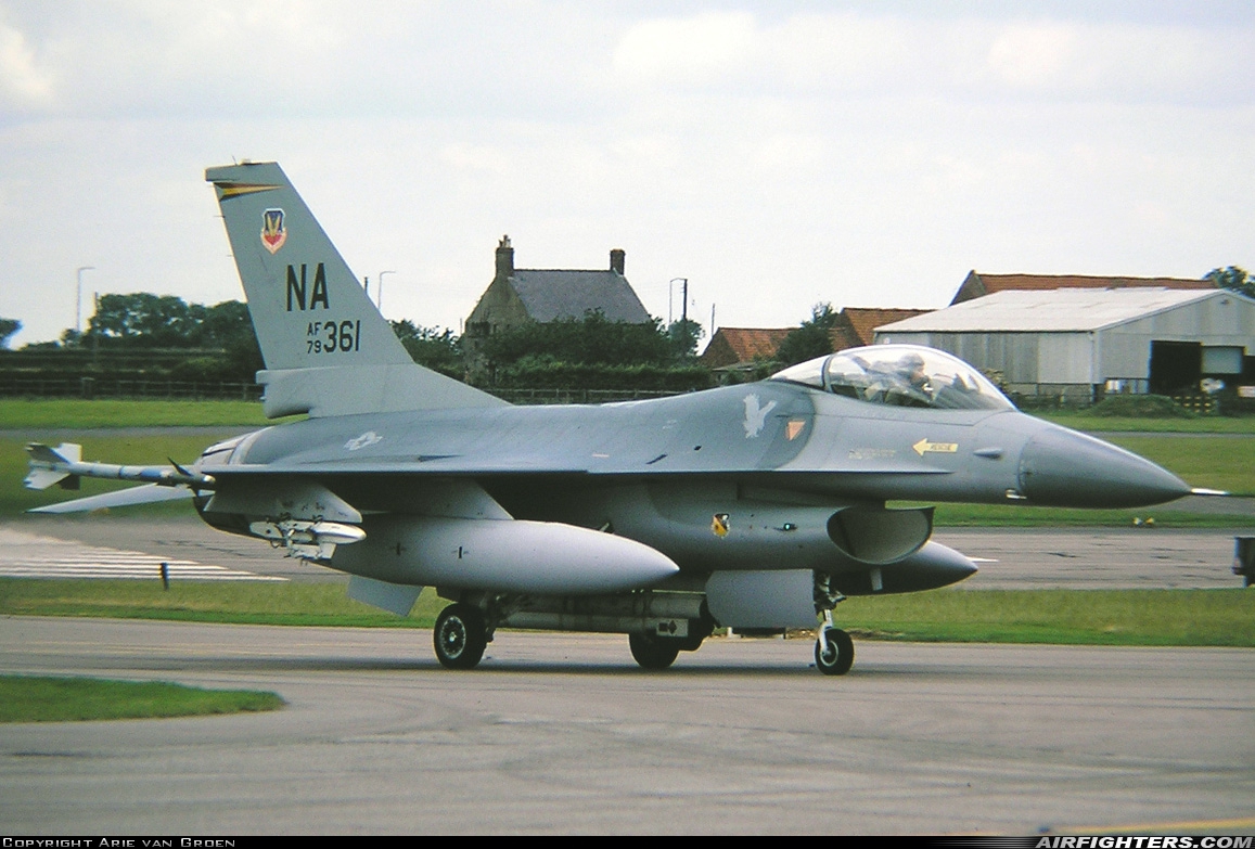USA - Air Force General Dynamics F-16A Fighting Falcon 79-0361 at Waddington (WTN / EGXW), UK