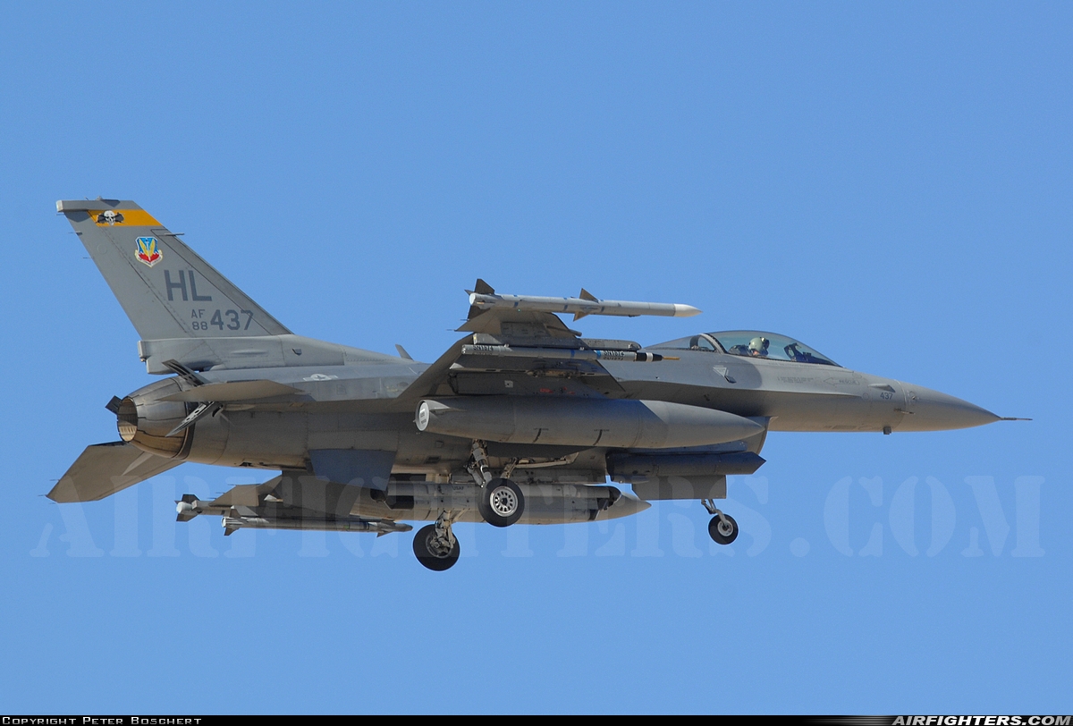 USA - Air Force General Dynamics F-16C Fighting Falcon 88-0437 at Las Vegas - Nellis AFB (LSV / KLSV), USA