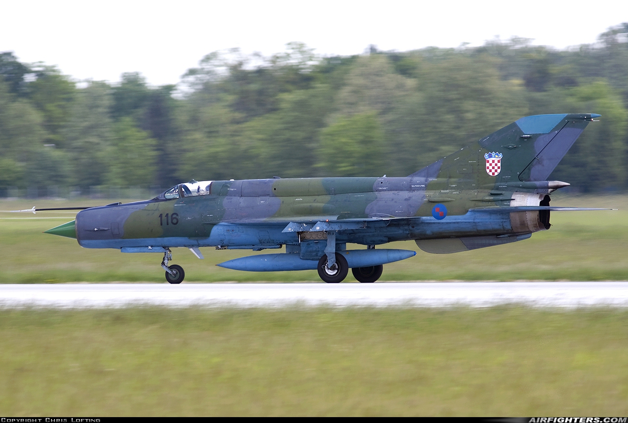 Croatia - Air Force Mikoyan-Gurevich MiG-21bisD 116 at Zagreb - Pleso (ZAG / LDZA), Croatia