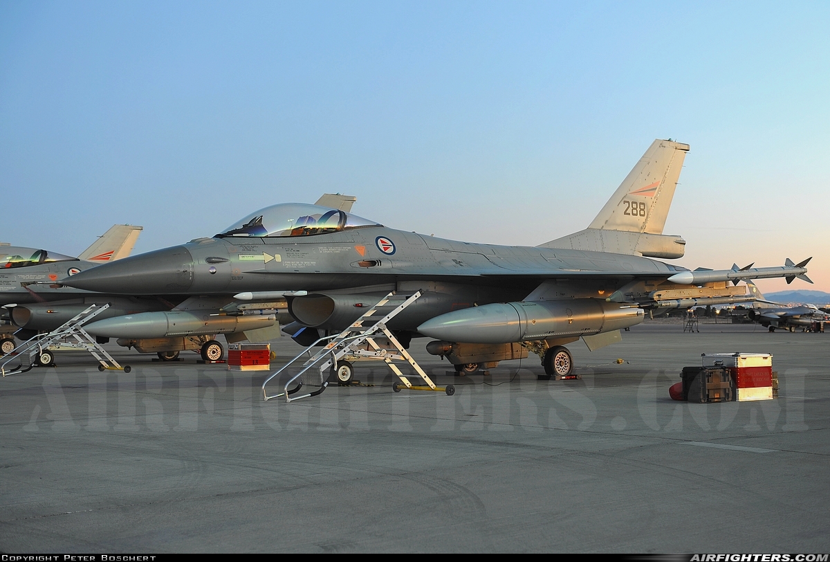 Norway - Air Force General Dynamics F-16AM Fighting Falcon 288 at Las Vegas - Nellis AFB (LSV / KLSV), USA