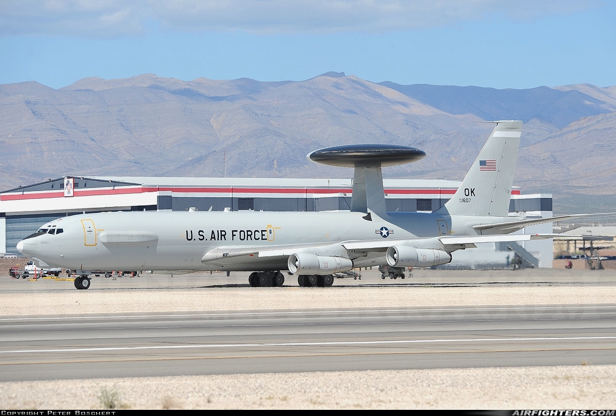 USA - Air Force Boeing E-3B Sentry (707-300) 76-1607 at Las Vegas - Nellis AFB (LSV / KLSV), USA