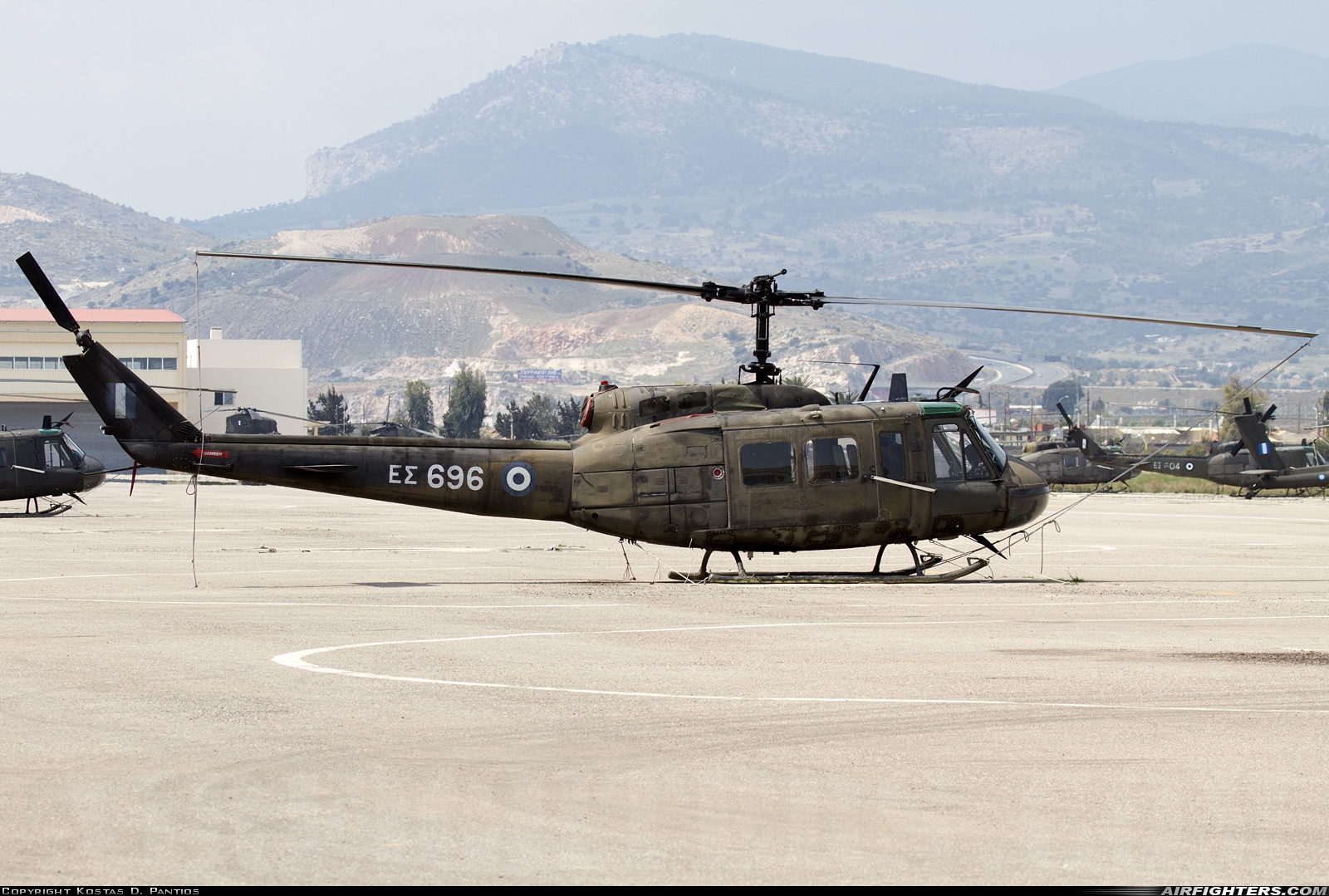 Greece - Army Bell UH-1H Iroquois (205) ES696 at Megara AB - Pahi (LGMG), Greece