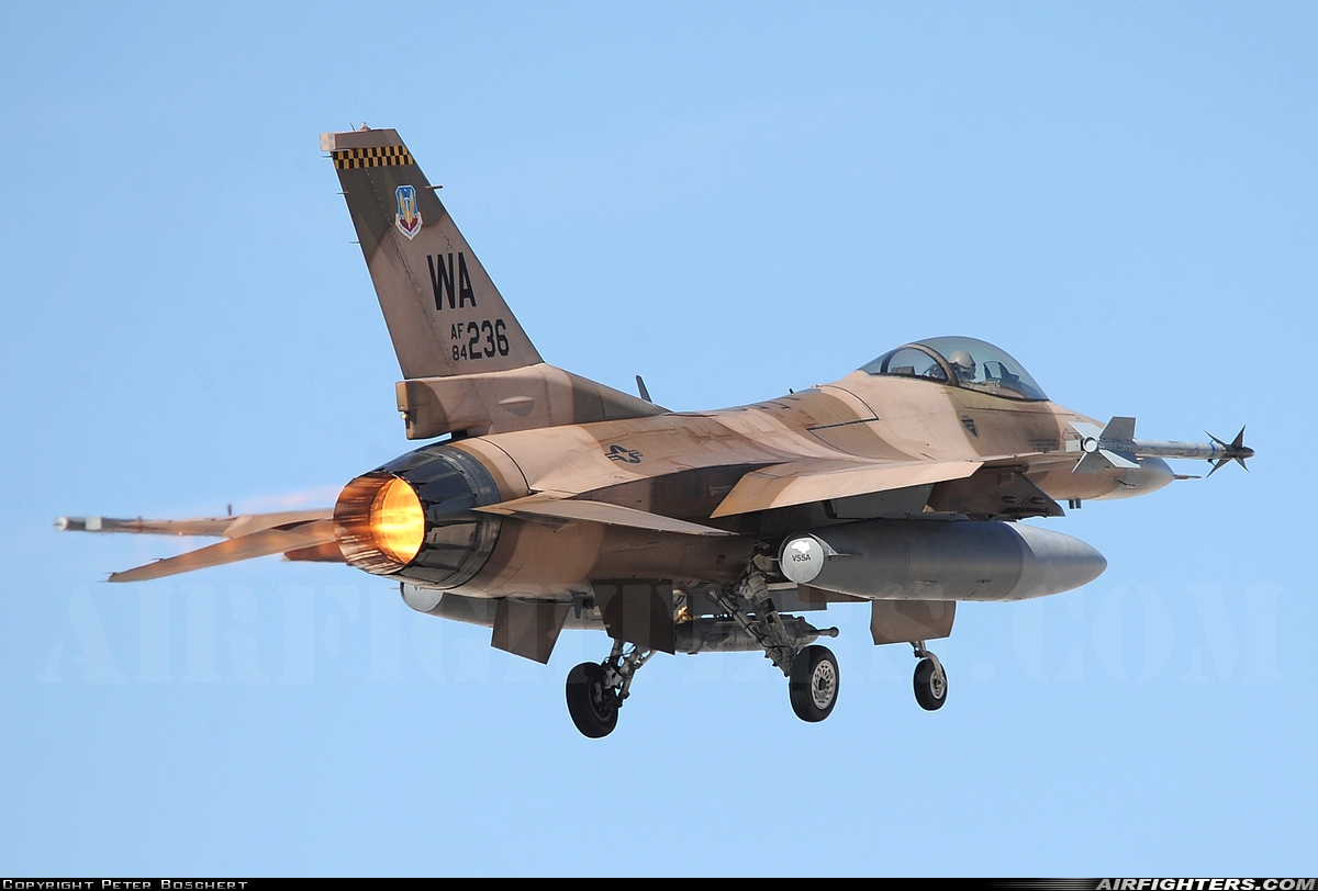 USA - Air Force General Dynamics F-16C Fighting Falcon 84-1236 at Las Vegas - Nellis AFB (LSV / KLSV), USA