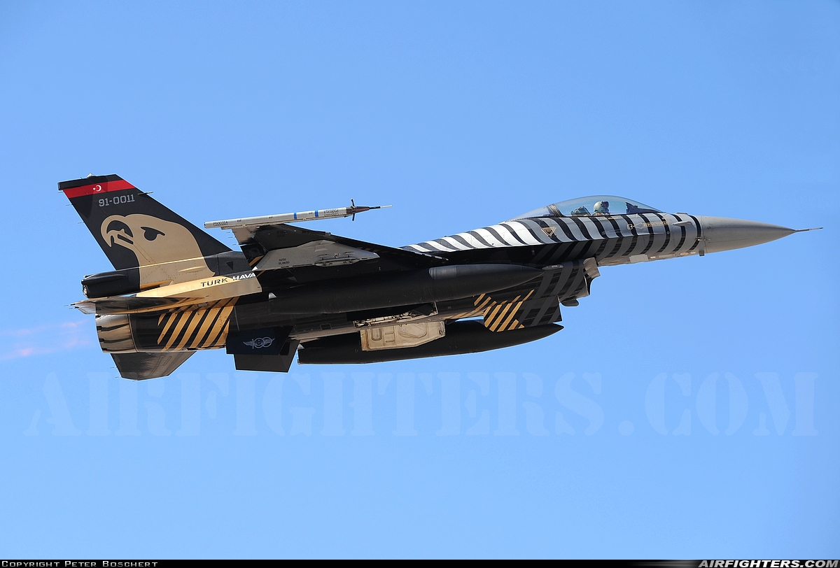 Türkiye - Air Force General Dynamics F-16C Fighting Falcon 91-0011 at Las Vegas - Nellis AFB (LSV / KLSV), USA