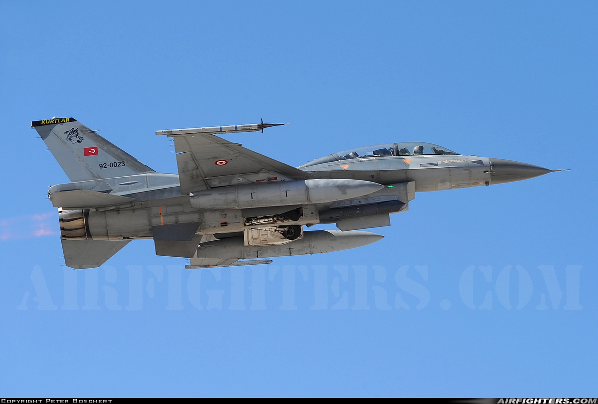 Türkiye - Air Force General Dynamics F-16D Fighting Falcon 92-0023 at Las Vegas - Nellis AFB (LSV / KLSV), USA
