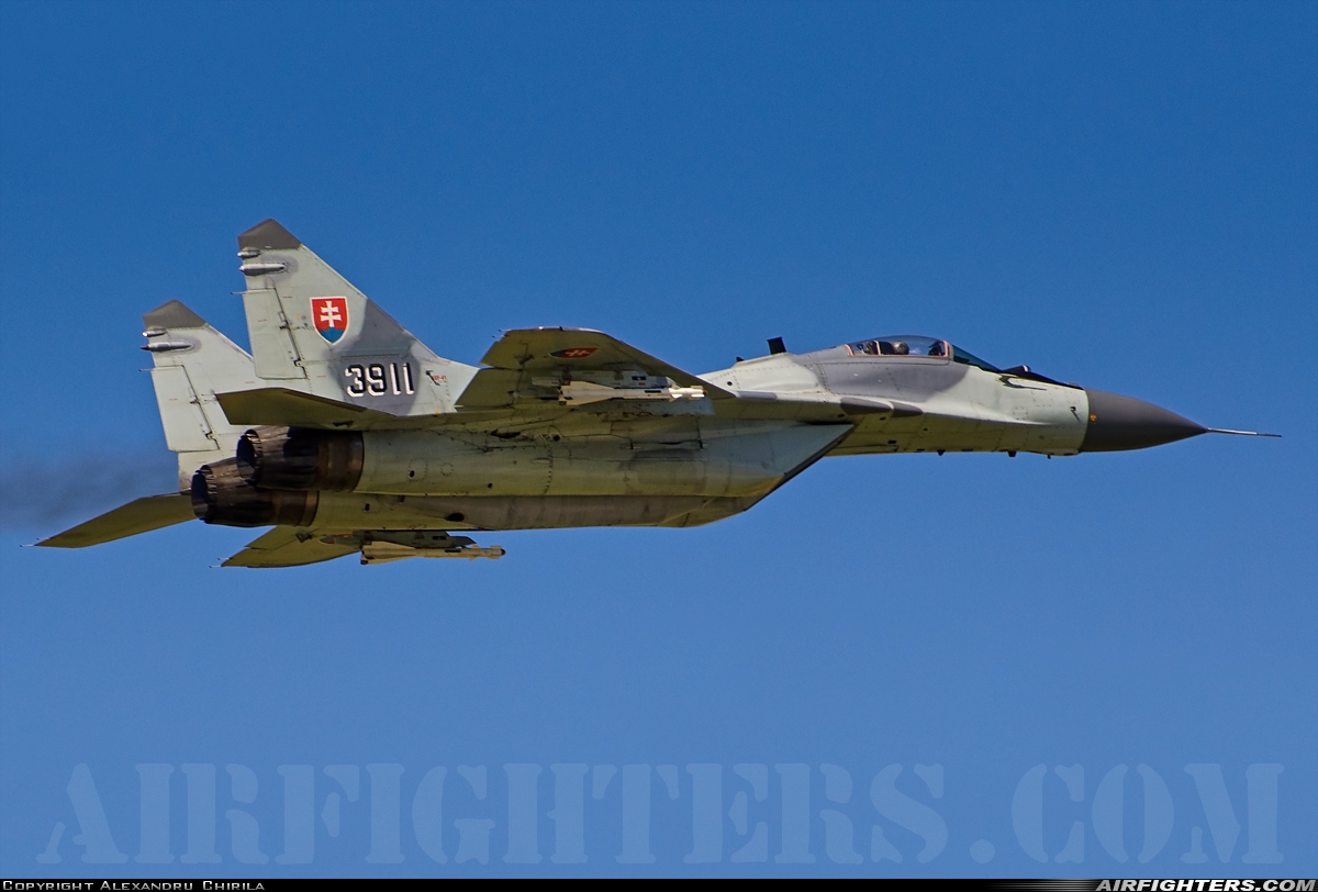 Slovakia - Air Force Mikoyan-Gurevich MiG-29AS 3911 at Sliac (LZSL), Slovakia