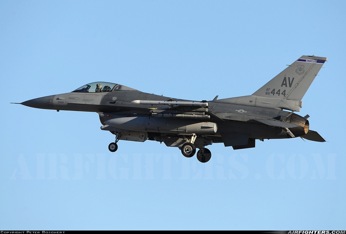 USA - Air Force General Dynamics F-16C Fighting Falcon 88-0444 at Las Vegas - Nellis AFB (LSV / KLSV), USA
