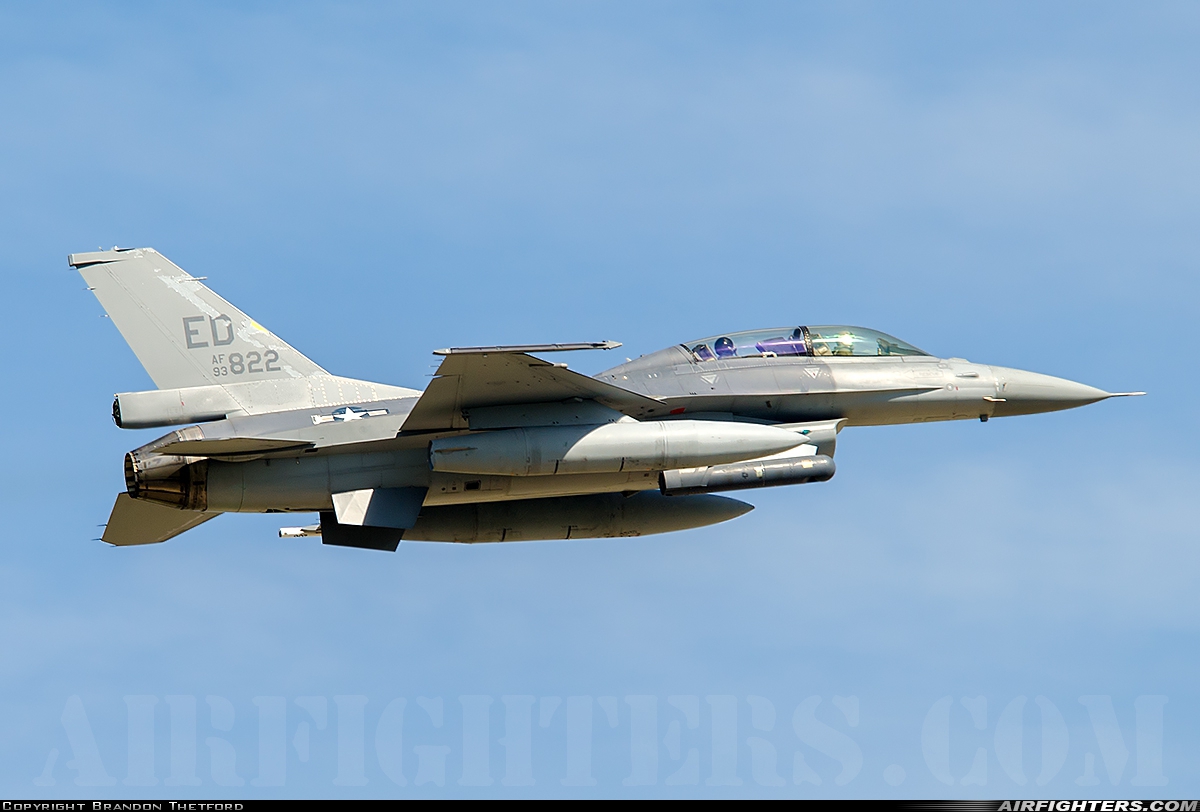 USA - Air Force General Dynamics F-16B Fighting Falcon 93-0822 at Fort Worth - NAS JRB / Carswell Field (AFB) (NFW / KFWH), USA