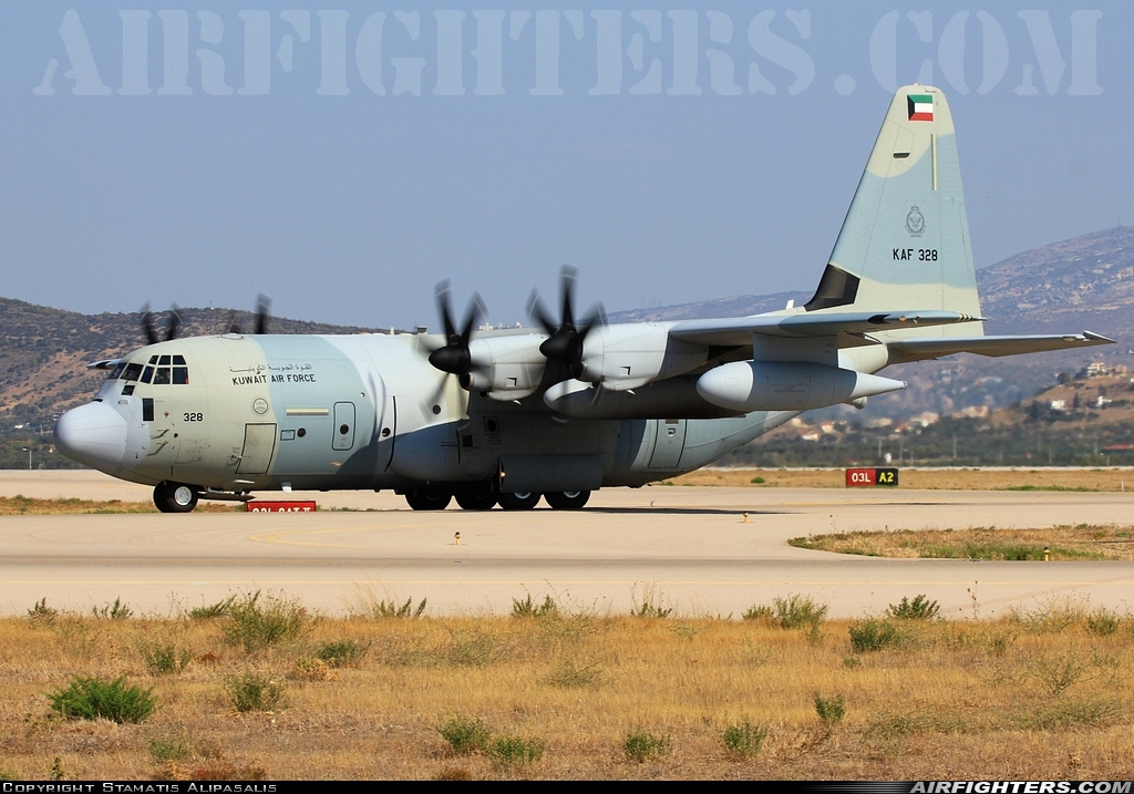 Kuwait - Air Force Lockheed Martin KC-130J Hercules (L-382) KAF328 at Athens - Eleftherios Venizelos (Spata) (ATH / LGAV), Greece