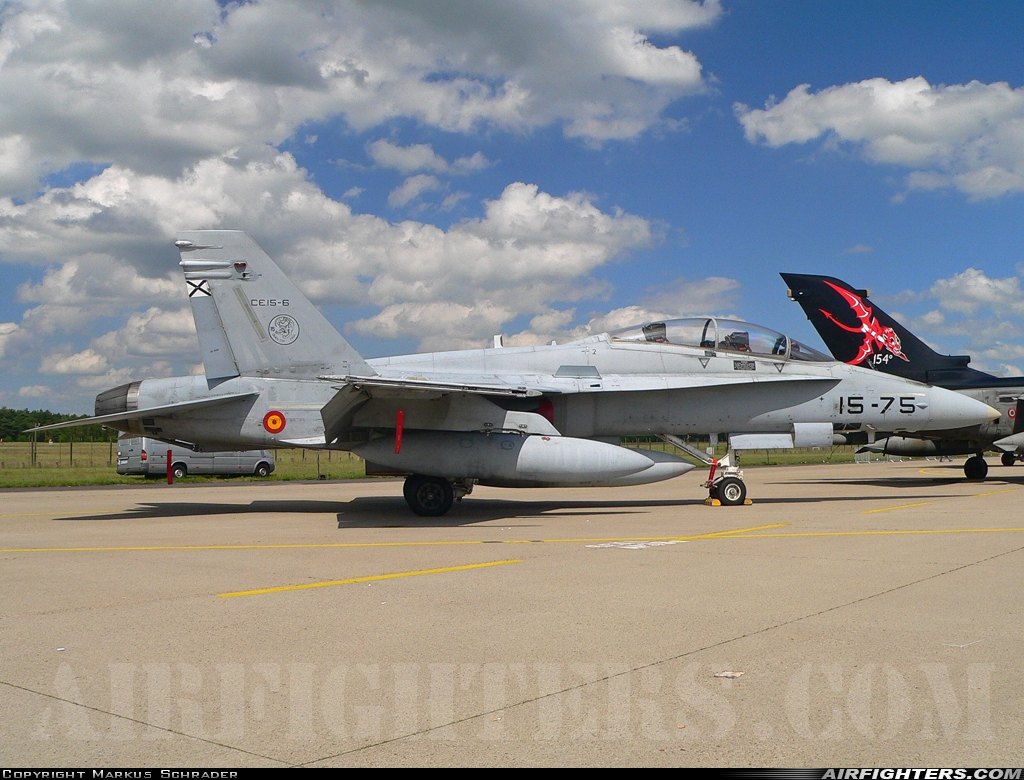Spain - Air Force McDonnell Douglas CE-15 Hornet (EF-18B+) CE.15-6 at Geilenkirchen (GKE / ETNG), Germany