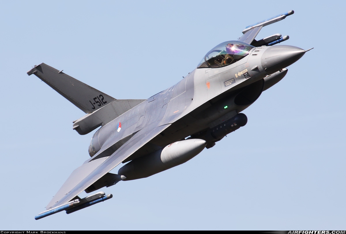 Netherlands - Air Force General Dynamics F-16AM Fighting Falcon J-512 at Breda - Gilze-Rijen (GLZ / EHGR), Netherlands