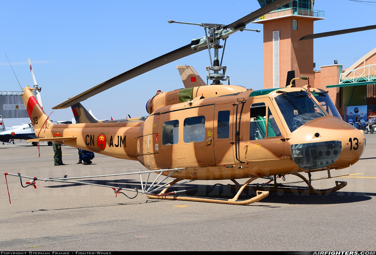 Morocco - Air Force Bell AB-205A CN-AJM at Marrakech - Menara (RAK / GMMX), Morocco