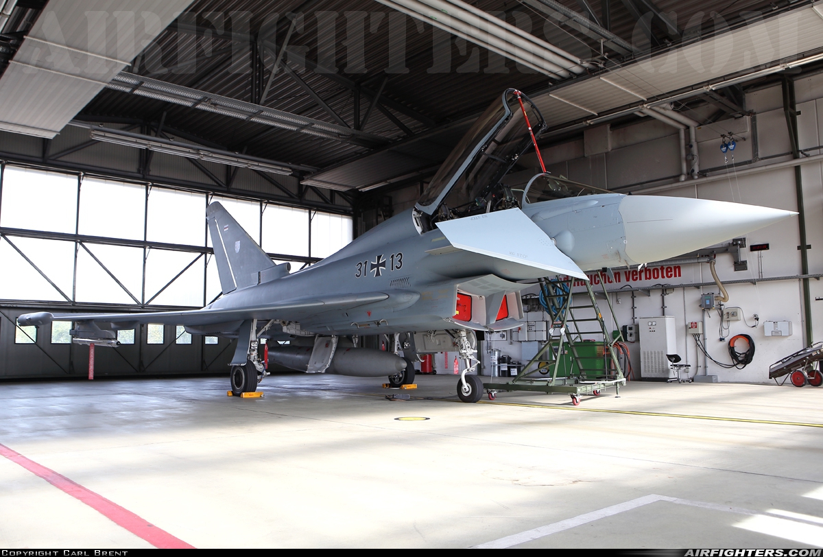 Germany - Air Force Eurofighter EF-2000 Typhoon T 31+13 at Rostock - Laage (RLG / ETNL), Germany