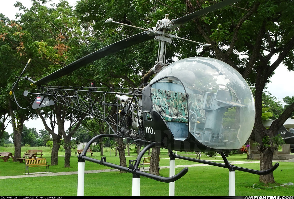 Thailand - Army Bell OH-13S Sioux 4948 at Lop Buri (VTBH), Thailand
