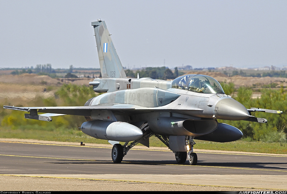 Greece - Air Force General Dynamics F-16D Fighting Falcon 028 at Zaragoza (ZAZ / LEZG), Spain