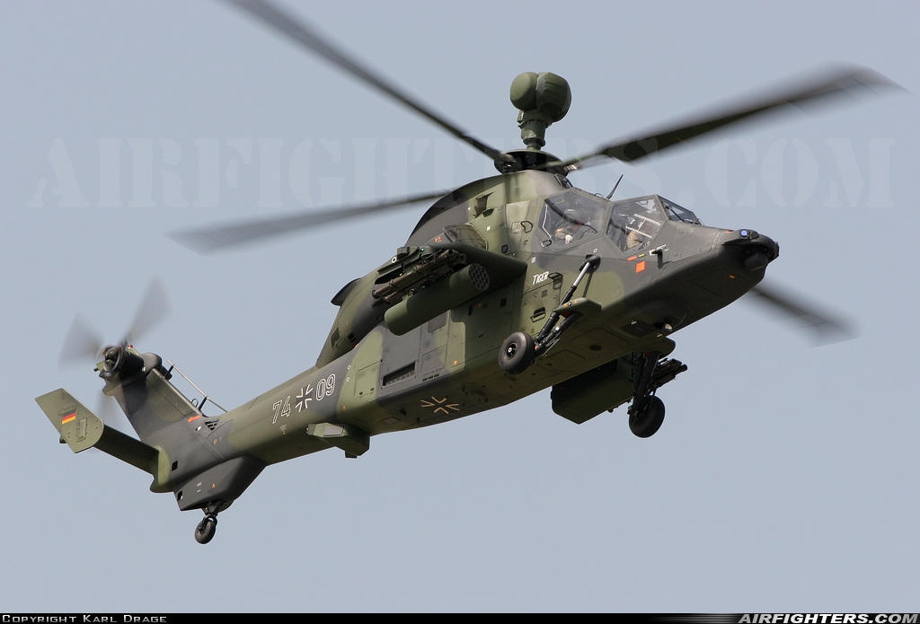 Germany - Army Eurocopter EC-665 Tiger UHT 74+09 at Berlin - Schonefeld (SXF / EDDB), Germany