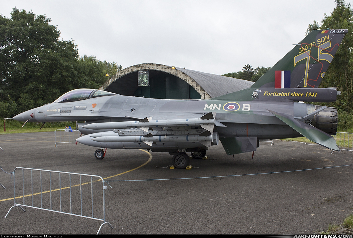 Belgium - Air Force General Dynamics F-16AM Fighting Falcon FA-129 at Florennes (EBFS), Belgium
