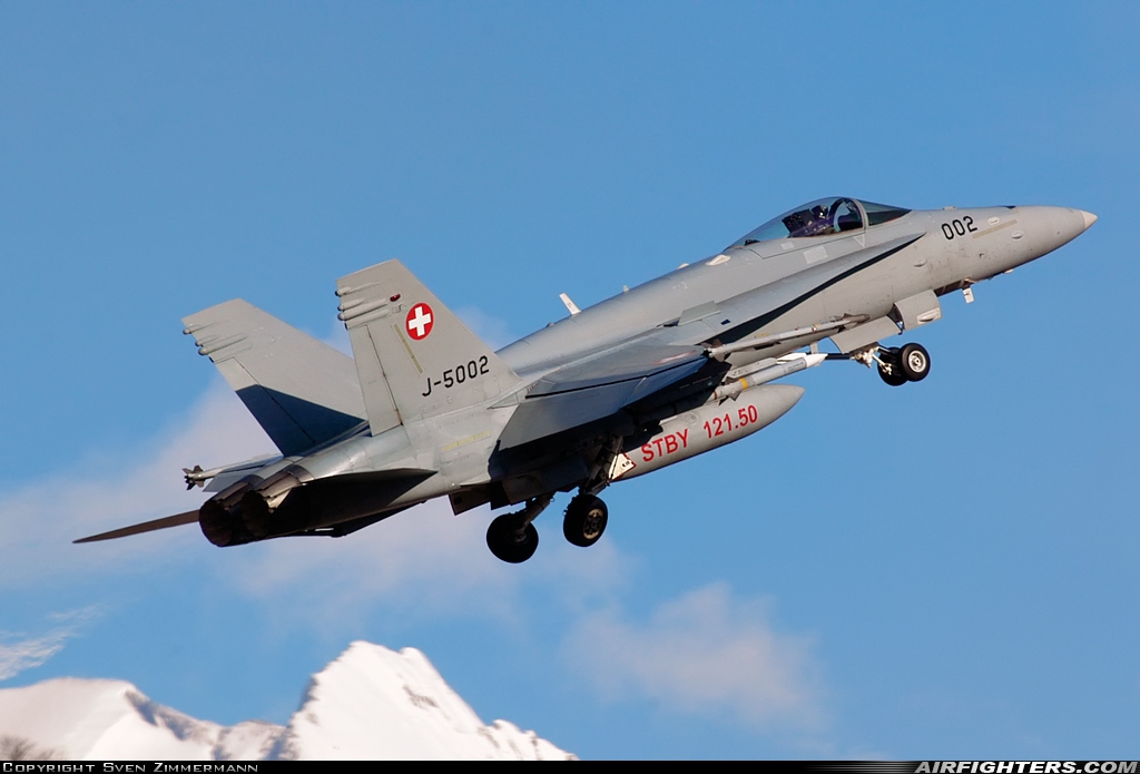 Switzerland - Air Force McDonnell Douglas F/A-18C Hornet J-5002 at Sion (- Sitten) (SIR / LSGS / LSMS), Switzerland