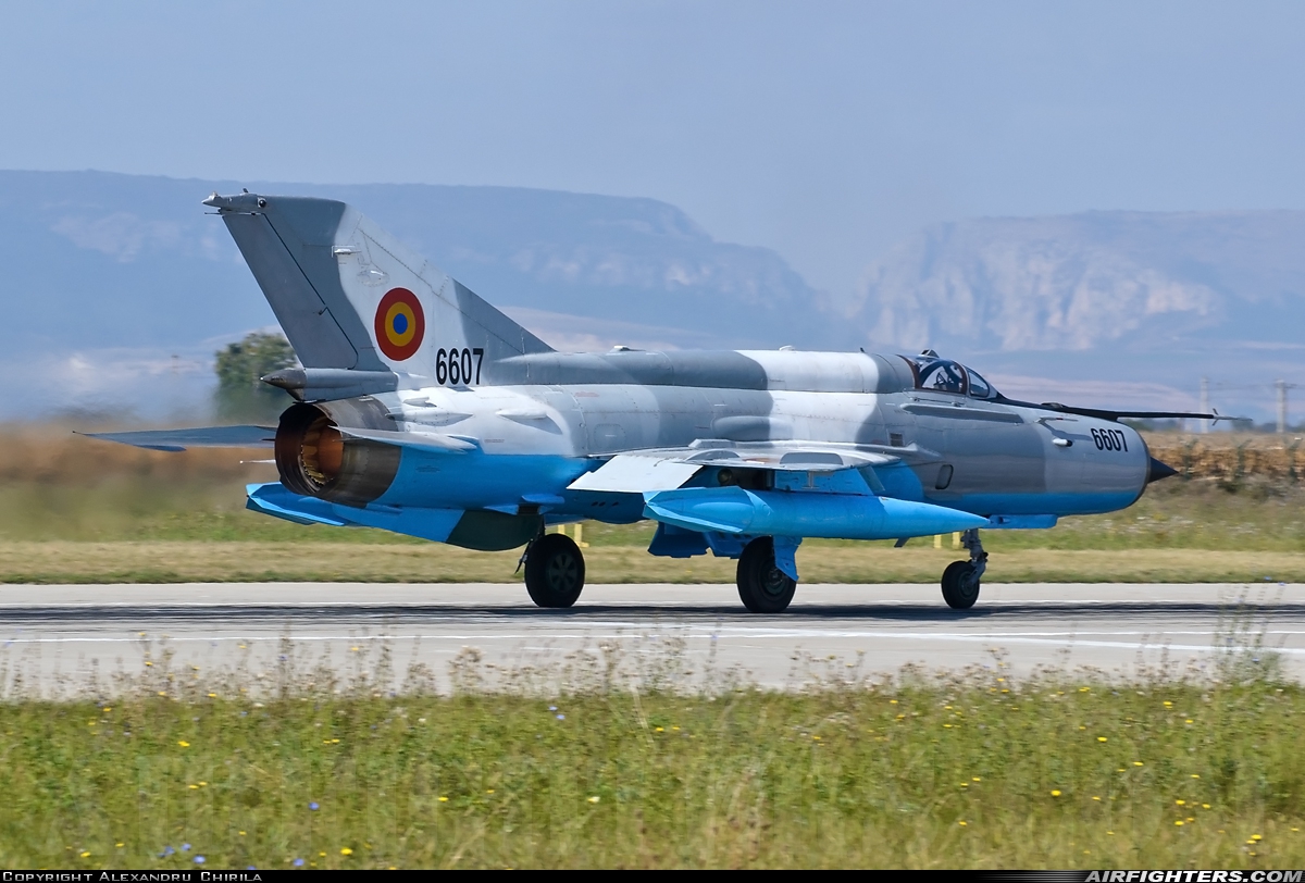 Romania - Air Force Mikoyan-Gurevich MiG-21MF-75 Lancer C 6607 at Campia Turzii (LRCT), Romania
