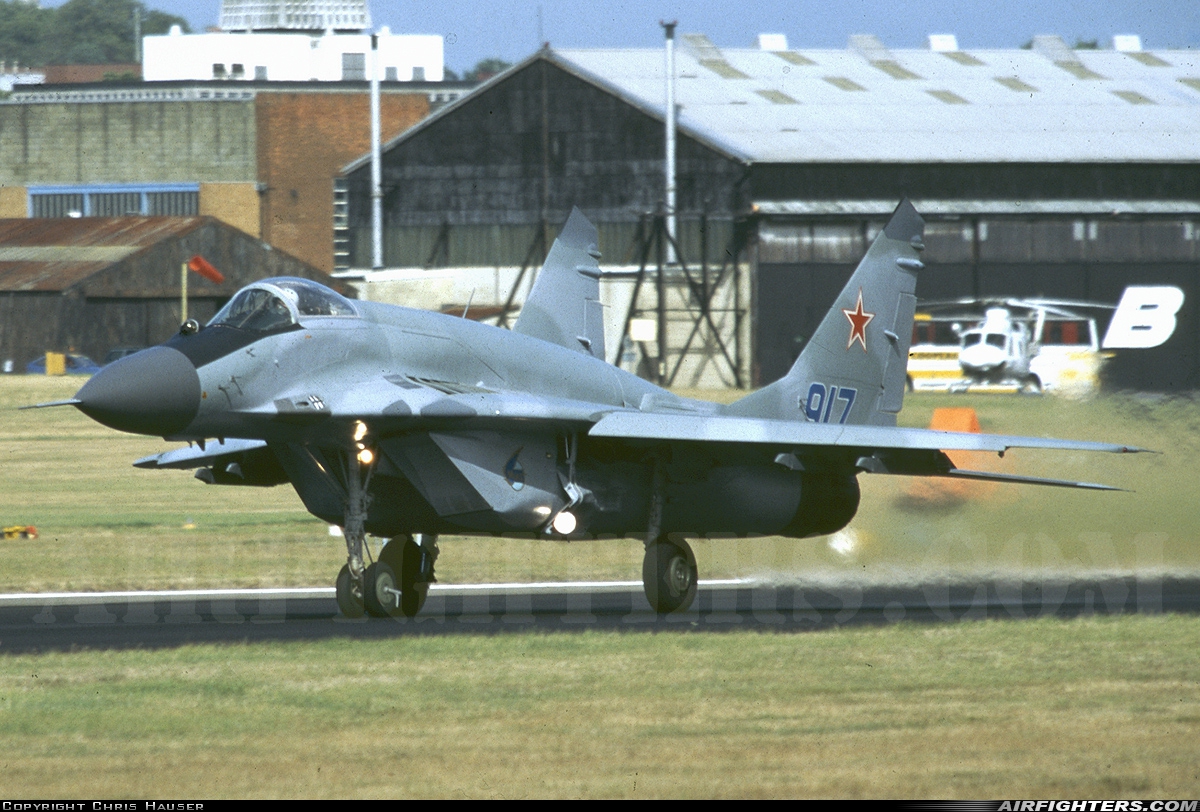 Russia - Gromov Flight Test Institute Mikoyan-Gurevich MiG-29SMT (9.17)  at Farnborough (FAB / EGLF), UK