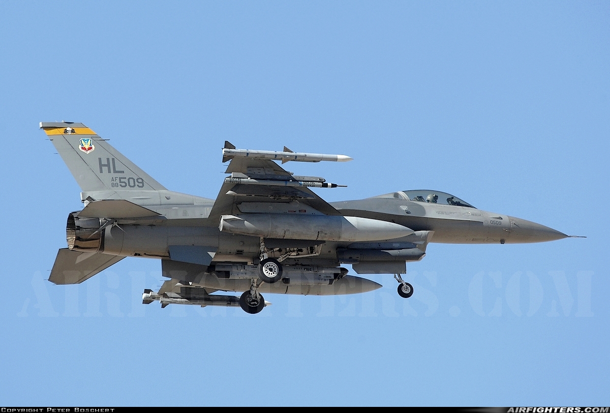 USA - Air Force General Dynamics F-16C Fighting Falcon 88-0509 at Las Vegas - Nellis AFB (LSV / KLSV), USA