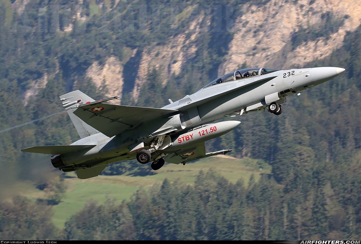 Switzerland - Air Force McDonnell Douglas F/A-18D Hornet J-5232 at Meiringen (LSMM), Switzerland