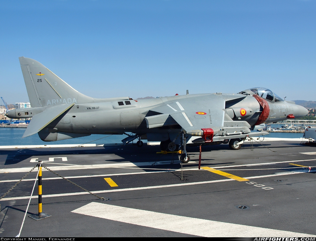 Spain - Navy McDonnell Douglas EAV-8B+ Harrier II VA.1B-37 at Off-Airport - Malaga - Puerto, Spain