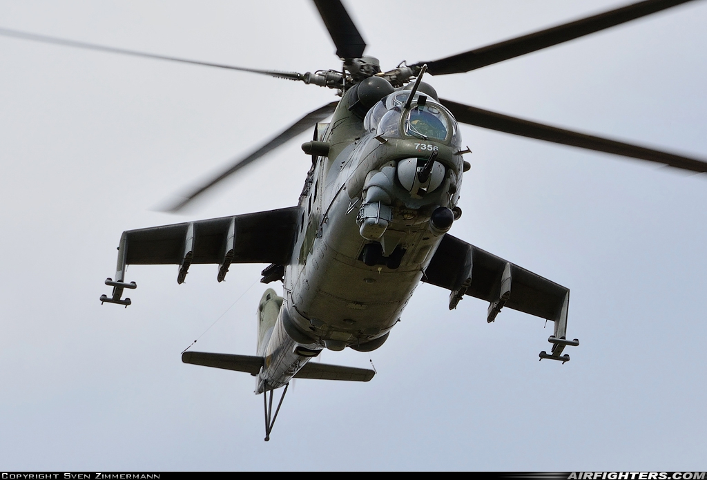 Czech Republic - Air Force Mil Mi-35 (Mi-24V) 7356 at Off-Airport - Tarquinia, Italy