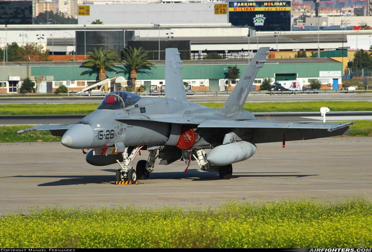 Spain - Air Force McDonnell Douglas C-15 Hornet (EF-18A) C.15-39 at Malaga (AGP / LEMG), Spain
