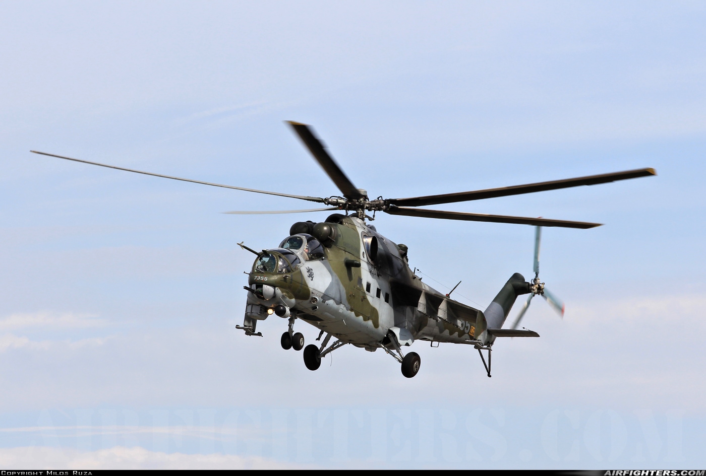 Czech Republic - Air Force Mil Mi-35 (Mi-24V) 7355 at Hradec Kralove (LKHK), Czech Republic