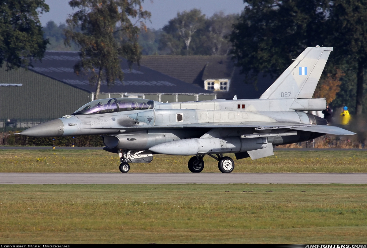 Greece - Air Force General Dynamics F-16D Fighting Falcon 027 at Uden - Volkel (UDE / EHVK), Netherlands