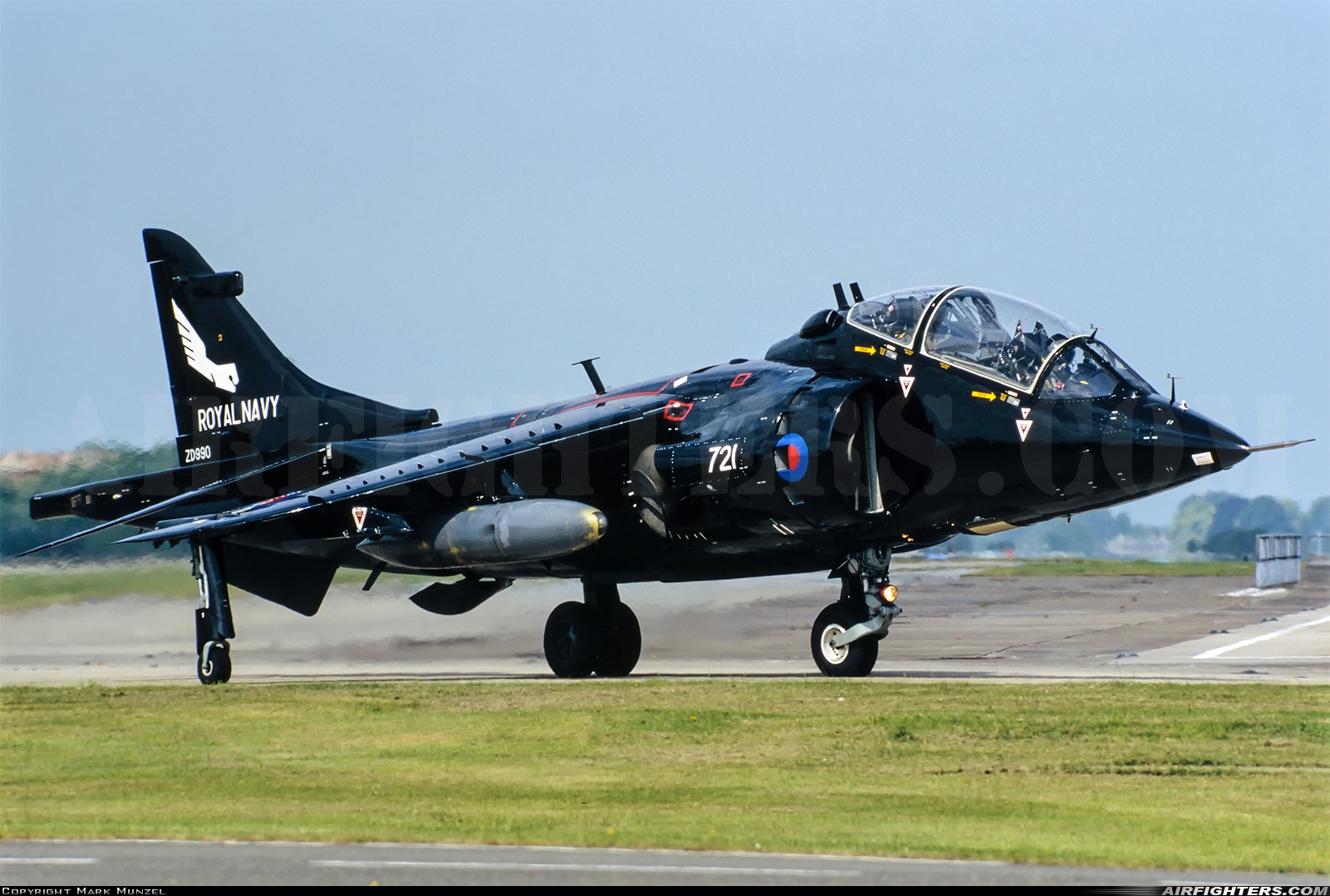 UK - Navy British Aerospace Harrier T.8 ZD990 at Yeovilton (YEO / EGDY), UK