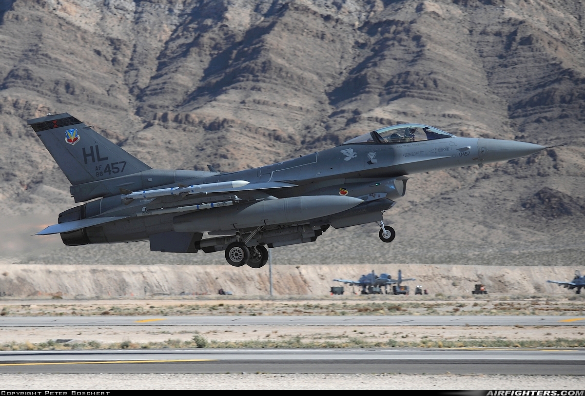 USA - Air Force General Dynamics F-16C Fighting Falcon 88-0457 at Las Vegas - Nellis AFB (LSV / KLSV), USA