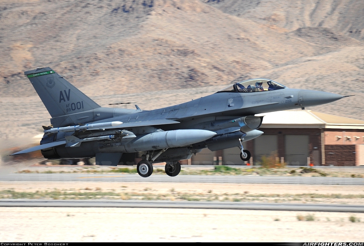 USA - Air Force General Dynamics F-16C Fighting Falcon 89-2001 at Las Vegas - Nellis AFB (LSV / KLSV), USA