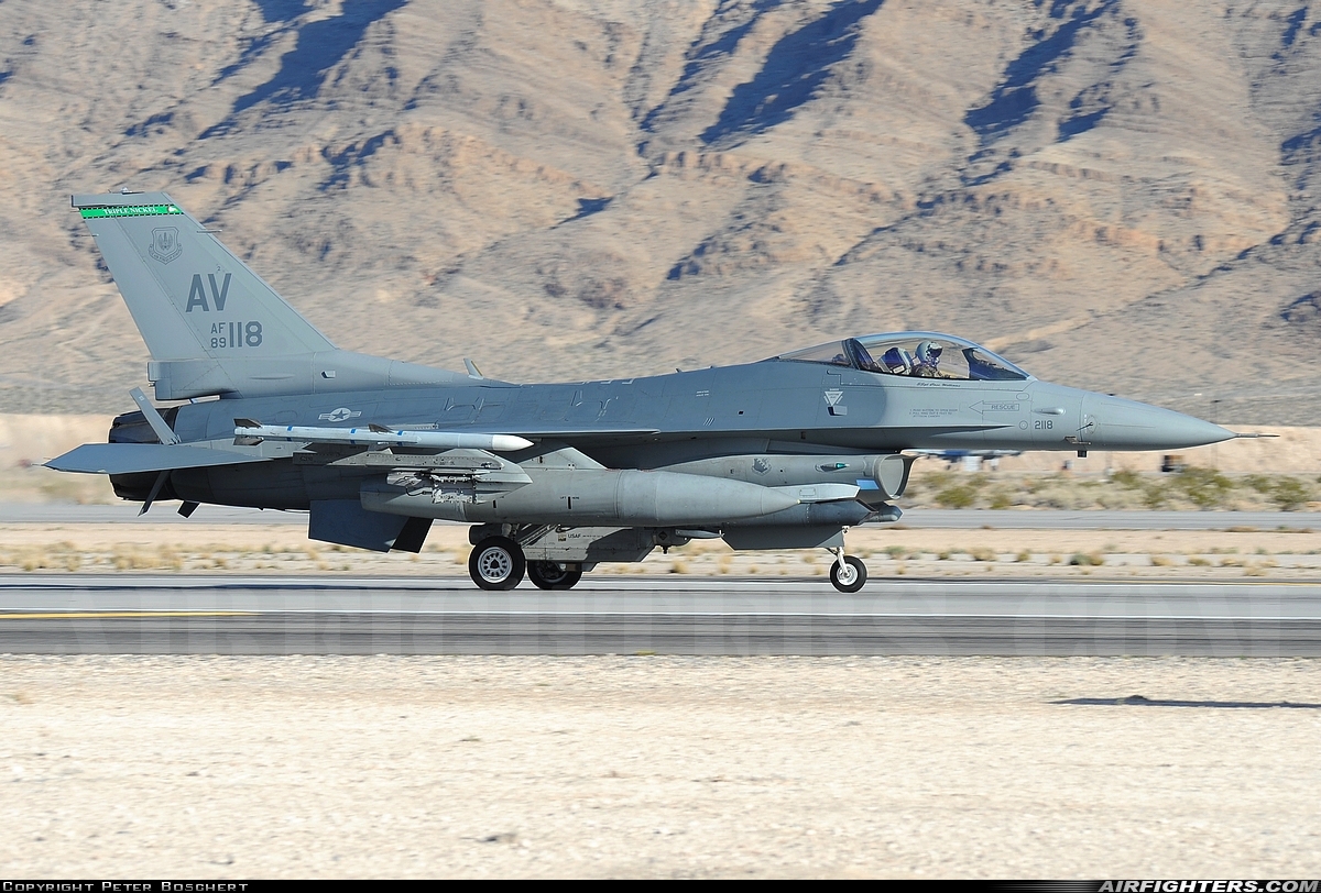 USA - Air Force General Dynamics F-16C Fighting Falcon 89-2118 at Las Vegas - Nellis AFB (LSV / KLSV), USA