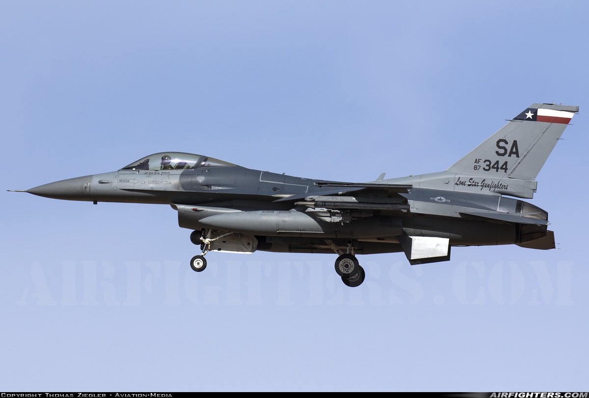 USA - Air Force General Dynamics F-16C Fighting Falcon 87-0344 at Glendale (Phoenix) - Luke AFB (LUF / KLUF), USA