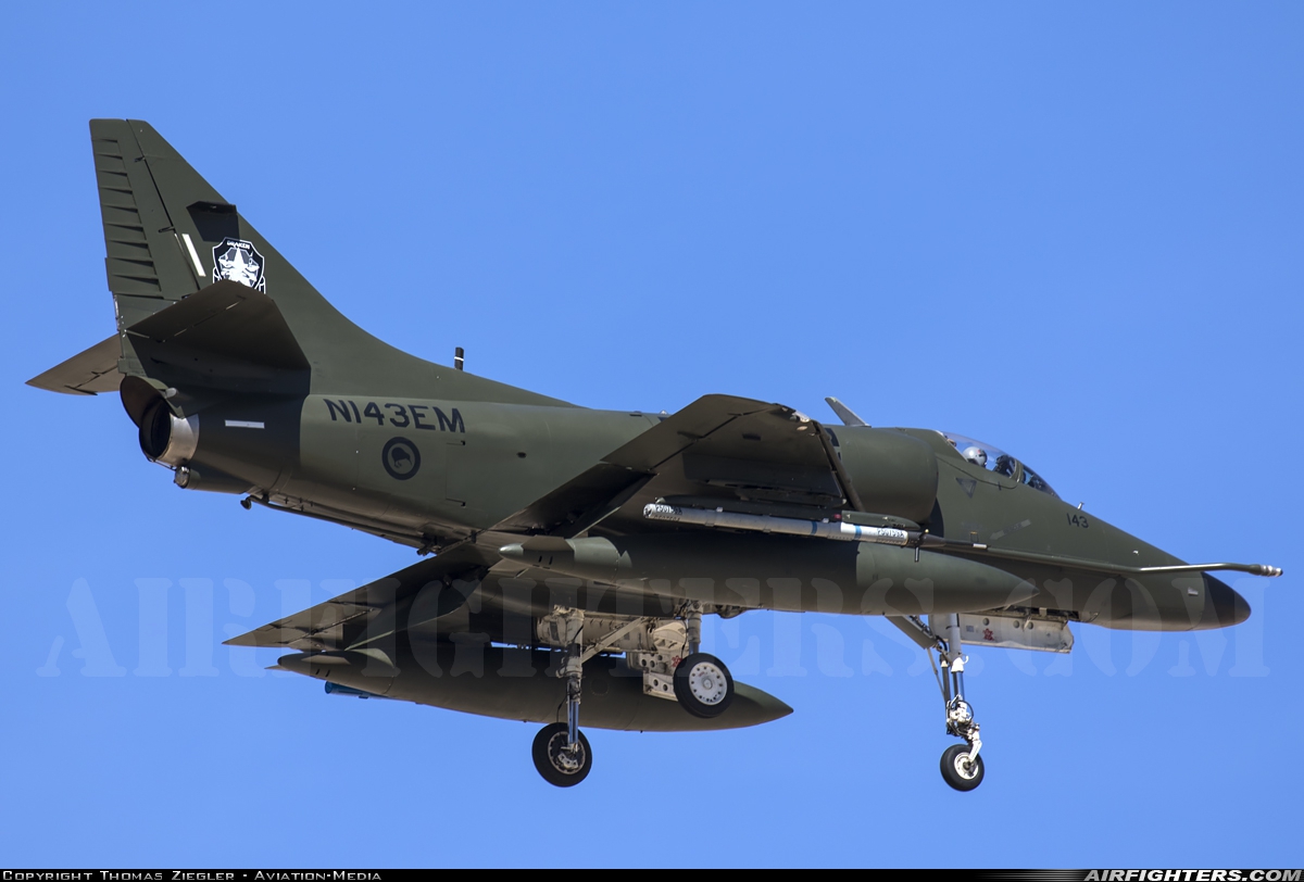 Company Owned - Draken International Douglas A-4K Skyhawk N143EM at Las Vegas - Nellis AFB (LSV / KLSV), USA