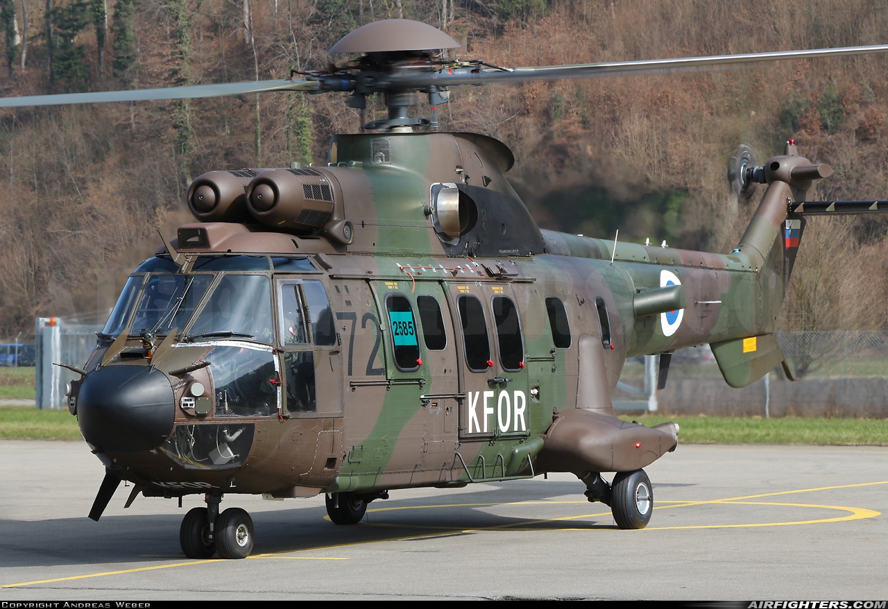 Slovenia - Air Force Aerospatiale AS-532AL Cougar H3-72 at Alpnach (LSMA), Switzerland