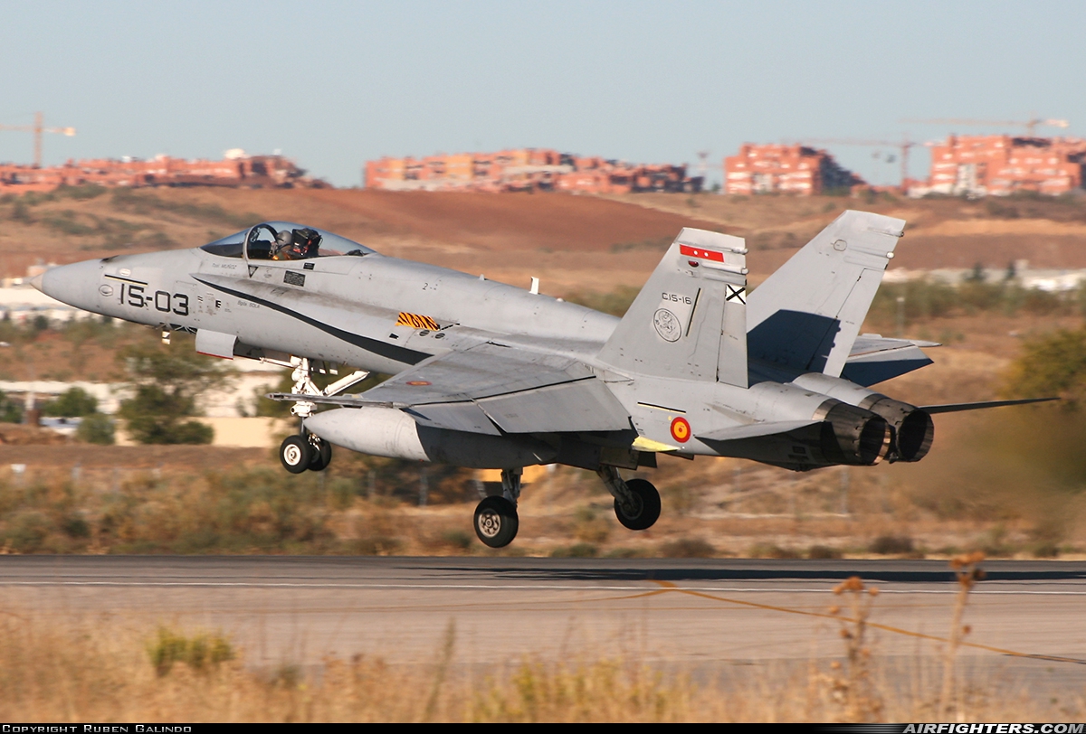 Spain - Air Force McDonnell Douglas C-15 Hornet (EF-18A+) C.15-16 at Madrid - Torrejon (TOJ / LETO), Spain