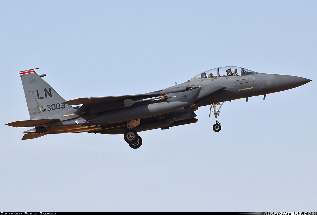 USA - Air Force McDonnell Douglas F-15E Strike Eagle 00-3003 at Madrid - Getafe (LEGT), Spain