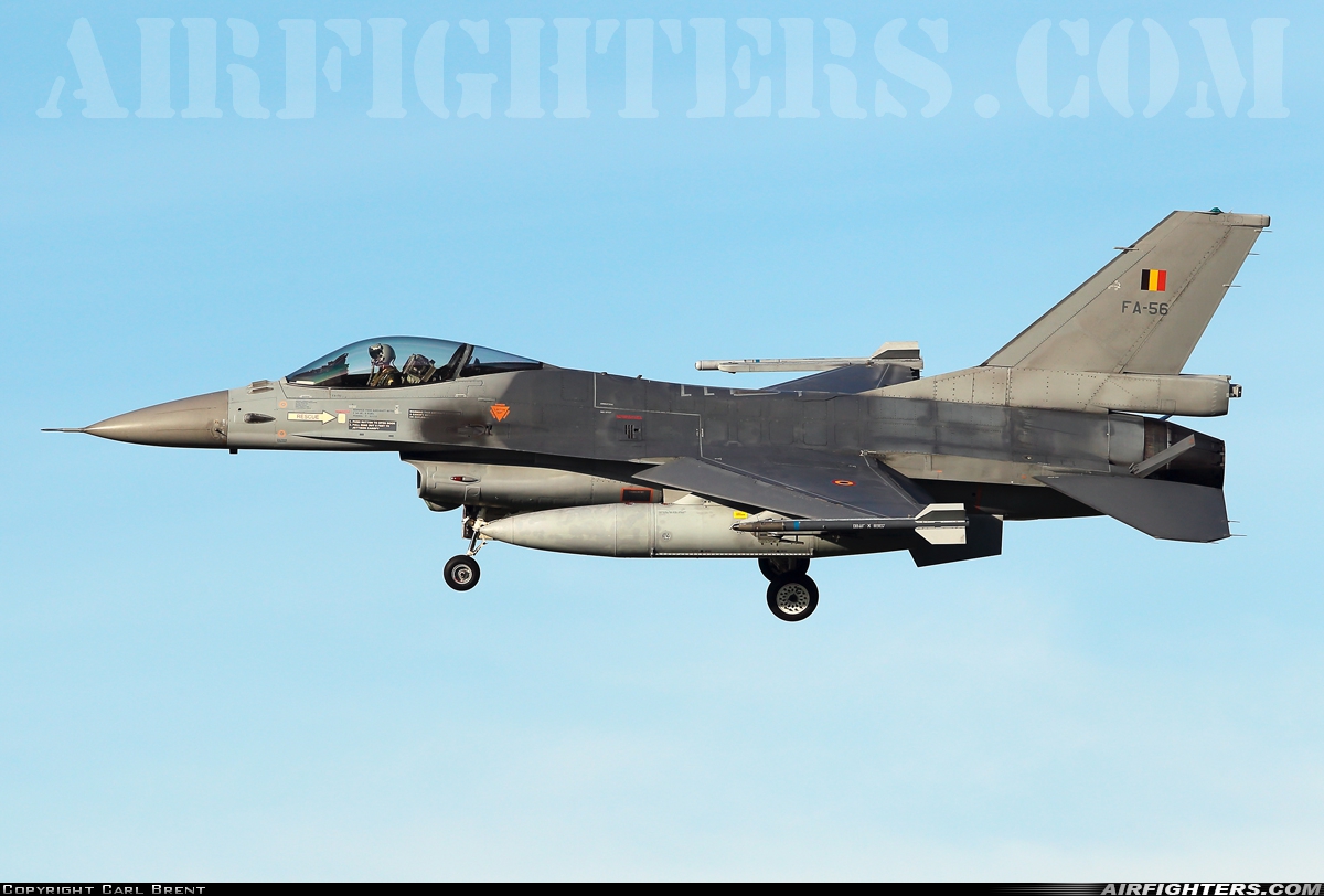 Belgium - Air Force General Dynamics F-16AM Fighting Falcon FA-56 at Kleine Brogel (EBBL), Belgium