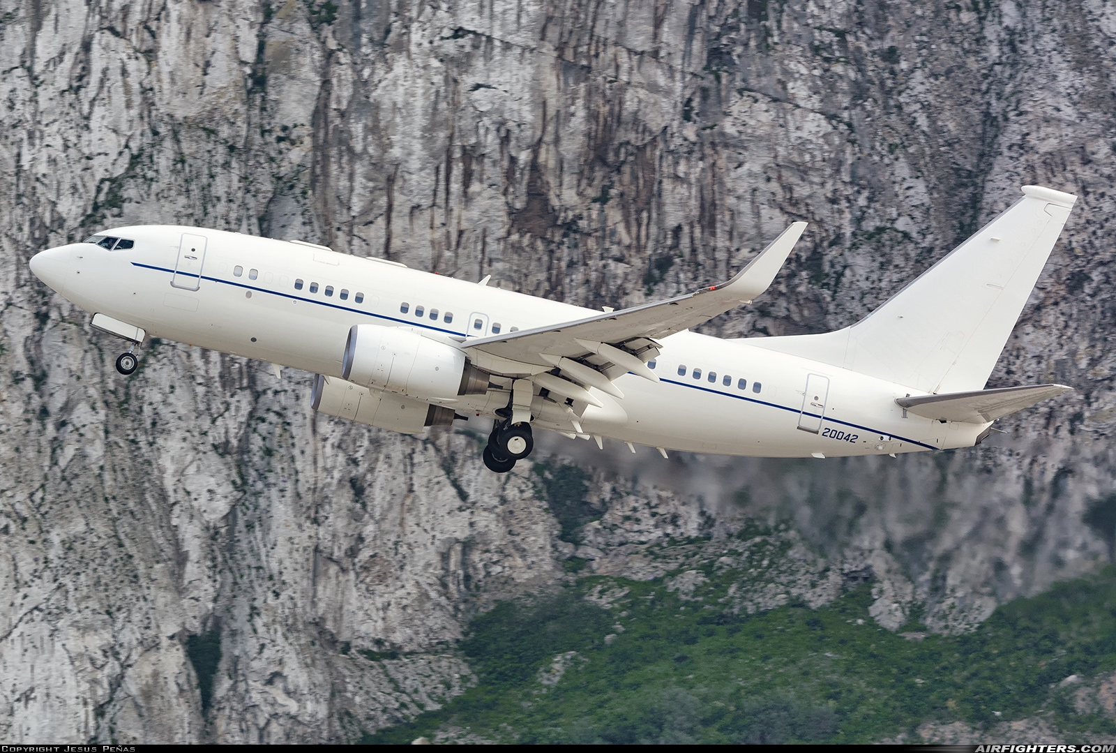 USA - Air Force Boeing C-40B (737-7CP BBJ) 02-0042 at Gibraltar - North Front (GIB / LXGB), Gibraltar