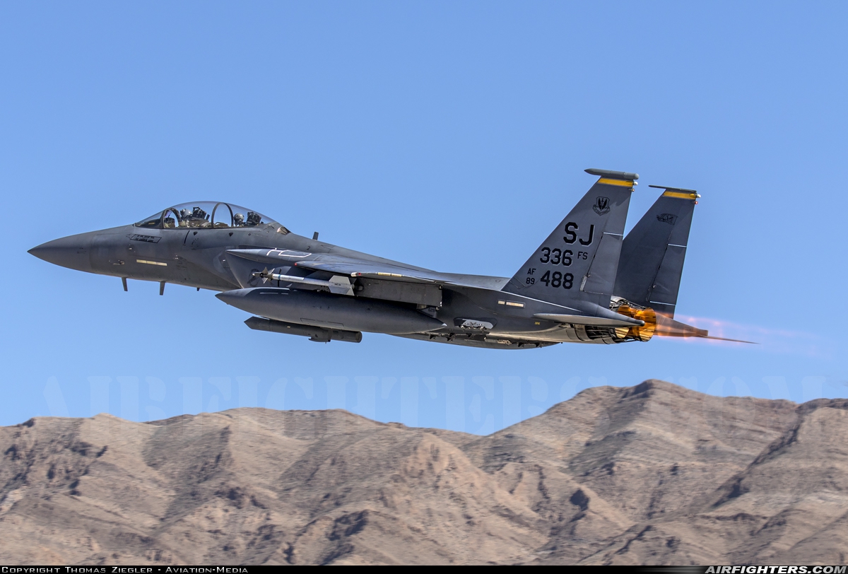 USA - Air Force McDonnell Douglas F-15E Strike Eagle 89-0488 at Las Vegas - Nellis AFB (LSV / KLSV), USA