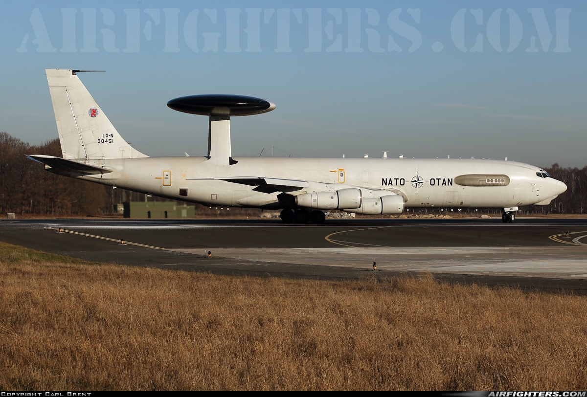 Luxembourg - NATO Boeing E-3A Sentry (707-300) LX-N90451 at Geilenkirchen (GKE / ETNG), Germany