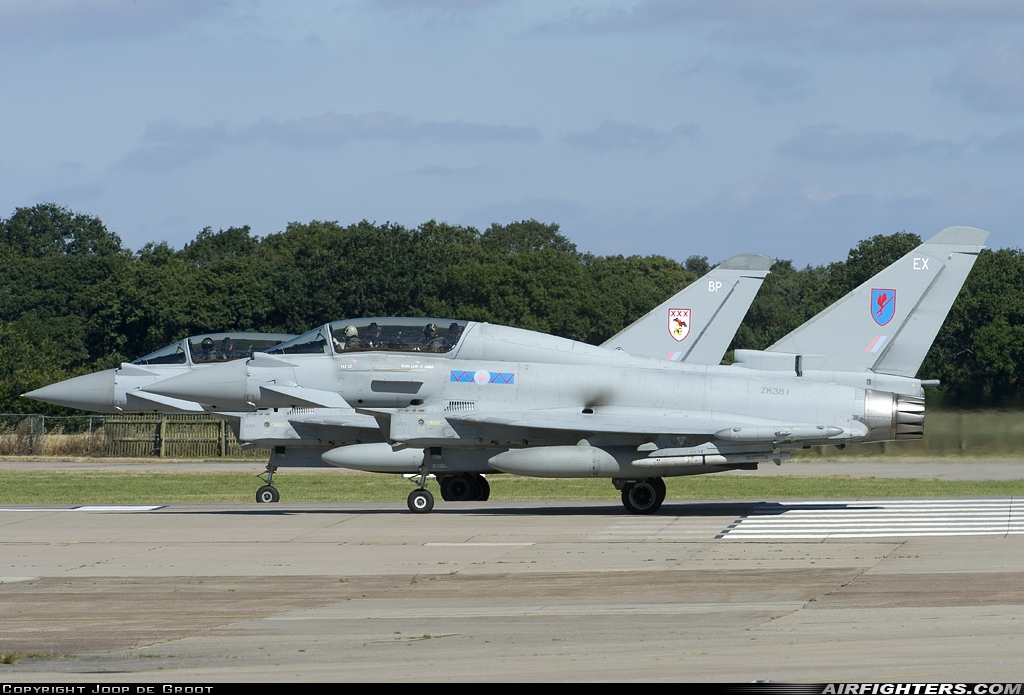 UK - Air Force Eurofighter Typhoon T3 ZK381 at Coningsby (EGXC), UK