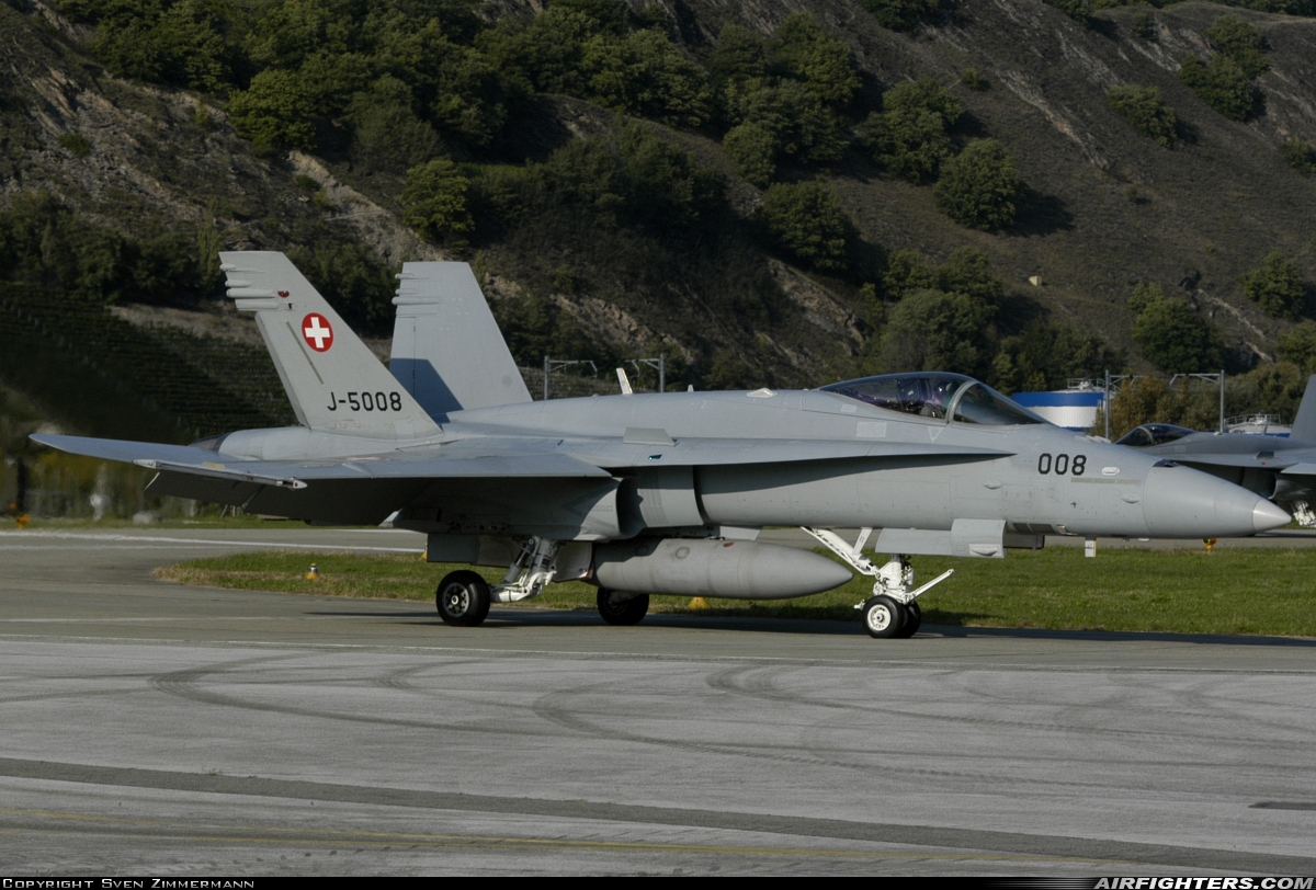 Switzerland - Air Force McDonnell Douglas F/A-18C Hornet J-5008 at Sion (- Sitten) (SIR / LSGS / LSMS), Switzerland