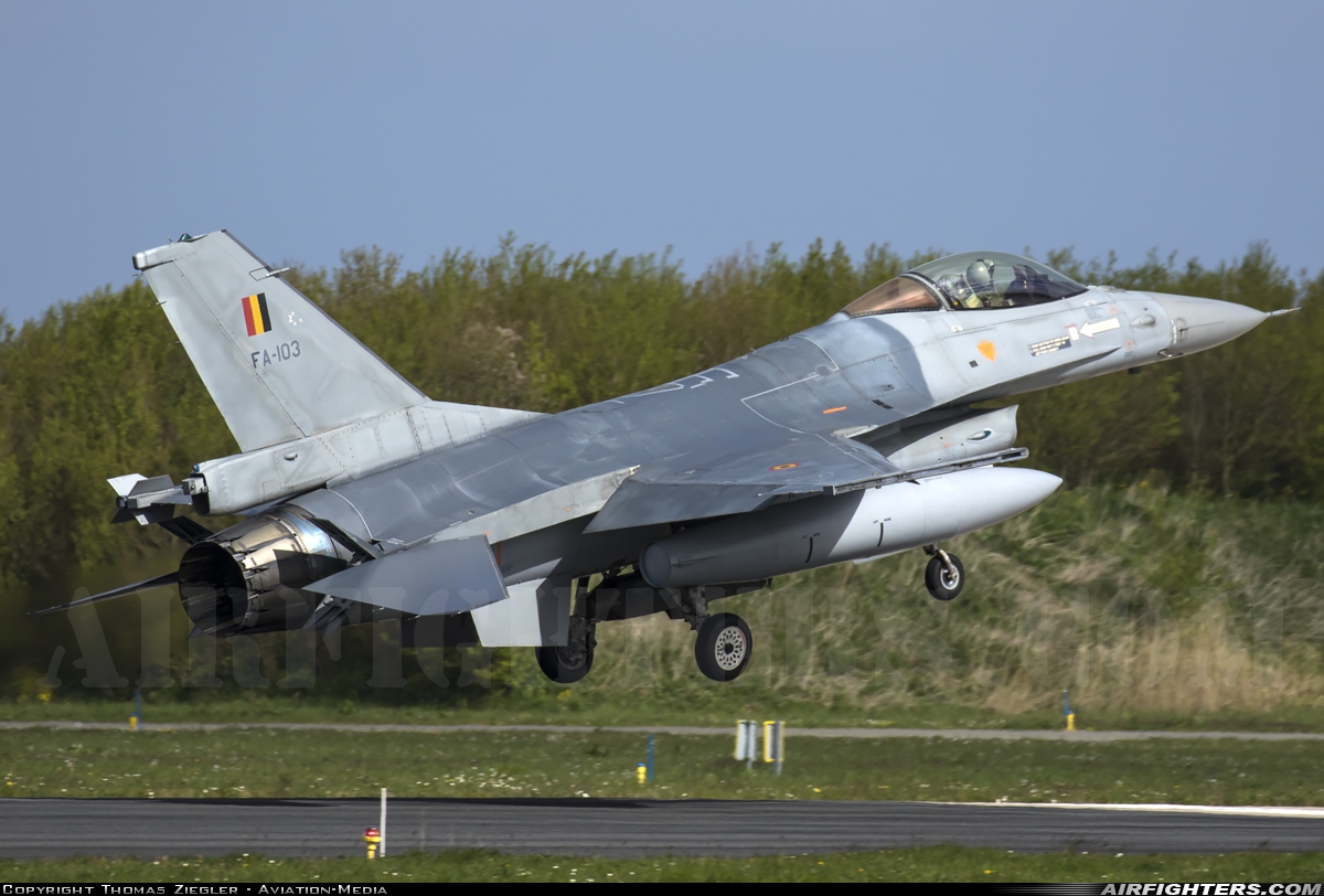 Belgium - Air Force General Dynamics F-16AM Fighting Falcon FA-103 at Leeuwarden (LWR / EHLW), Netherlands