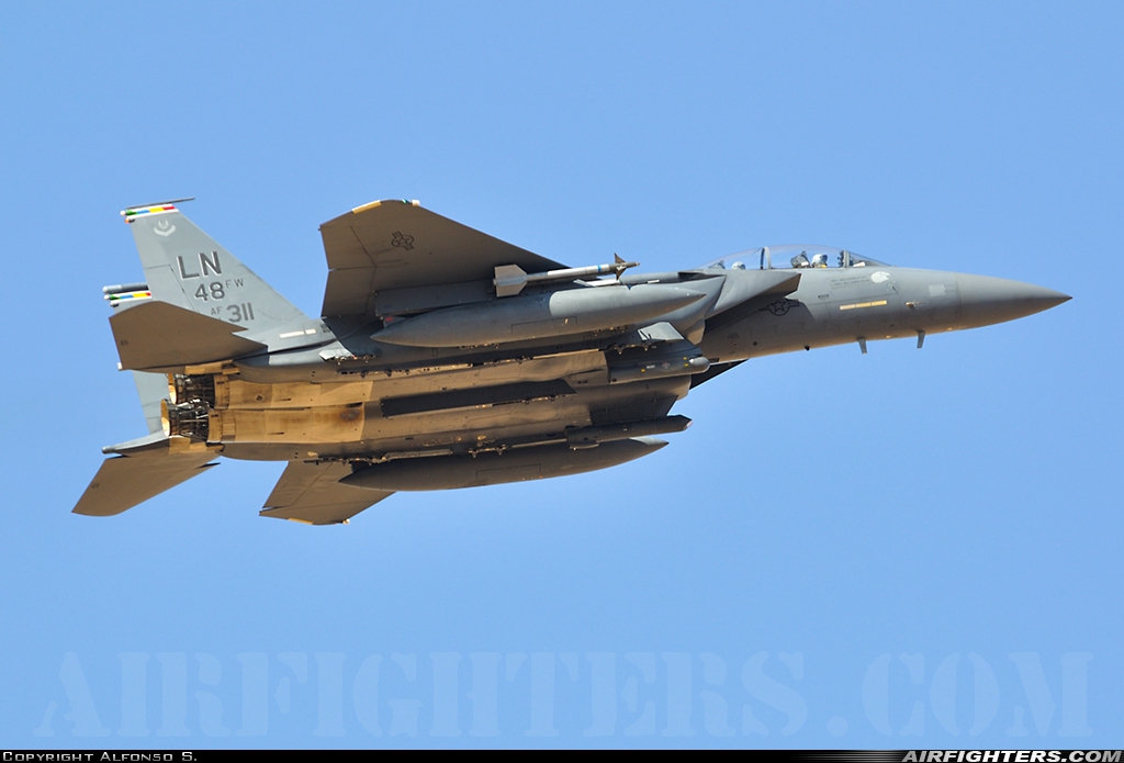 USA - Air Force McDonnell Douglas F-15E Strike Eagle 91-0311 at Albacete (- Los Llanos) (LEAB), Spain