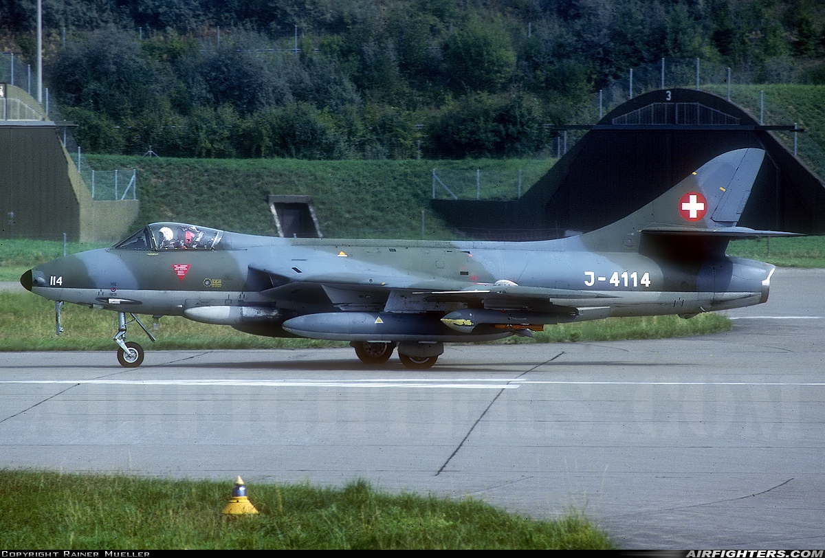 Switzerland - Air Force Hawker Hunter F58A J-4114 at Dubendorf (LSMD), Switzerland